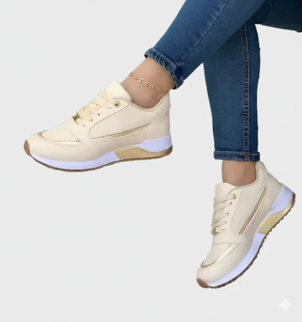 Damskie Wygodne Oddychające Sneakersy Ortopedyczne z Grubą Podeszwą i Sznurowaniem