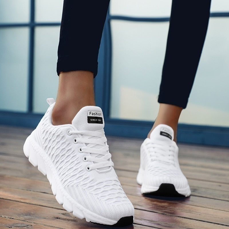Damskie Wygodne Oddychające Sneakersy z Gumową Podeszwą z Elastyczną Konstrukcją