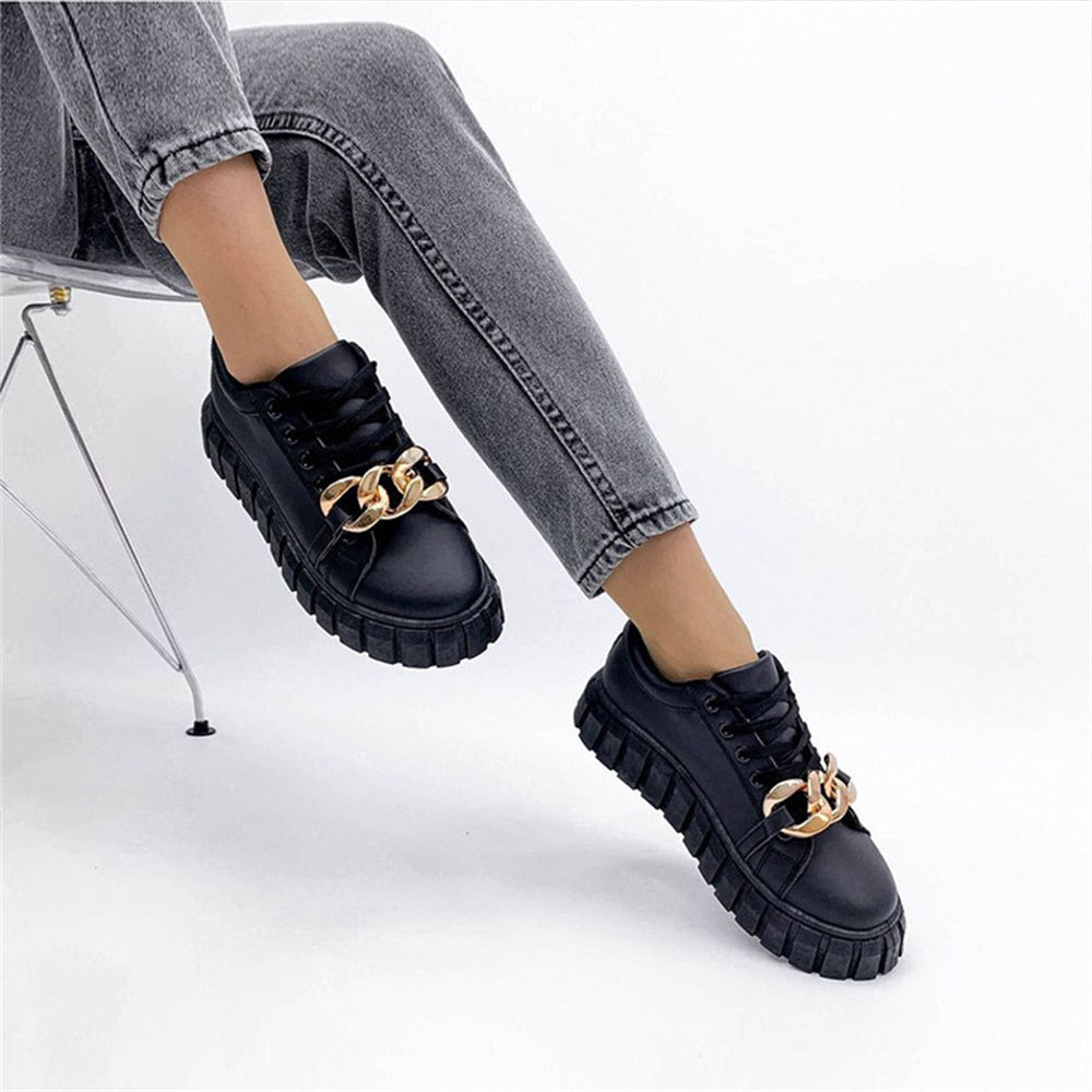Damskie Stylowe Oddychające Sneakersy z Złotymi Elementami