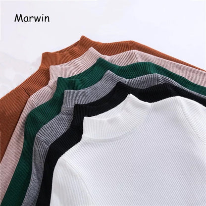 Kobiecy Stylowy Miękki Sweter Damski z Turtleneckiem na Chłodniejsze Dni