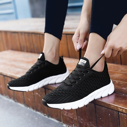 Damskie Wygodne Oddychające Sneakersy z Gumową Podeszwą z Elastyczną Konstrukcją
