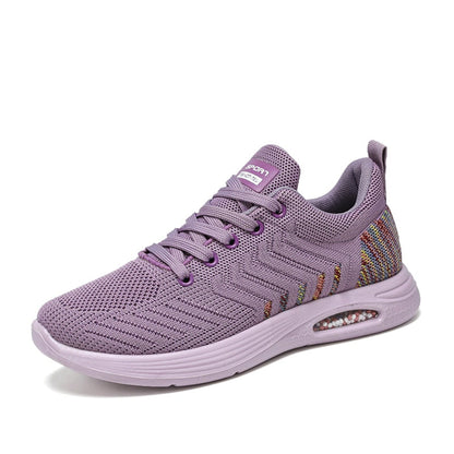 Kobiece Eleganckie Tekstylne Sneakersy z Wyściółką i Amortyzującą Podeszwą