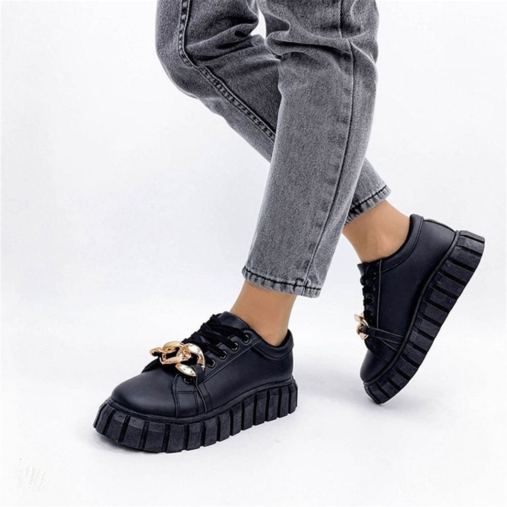 Variant image for Kobiece Stylowe Syntetyczne Sneakersy z Wyściełaną Cholewką i Wysoką Podeszwą-9