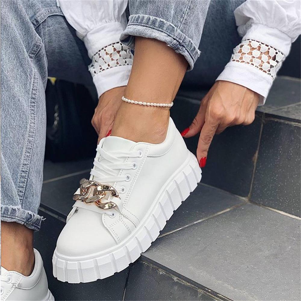 Damskie Stylowe Oddychające Sneakersy z Złotymi Elementami
