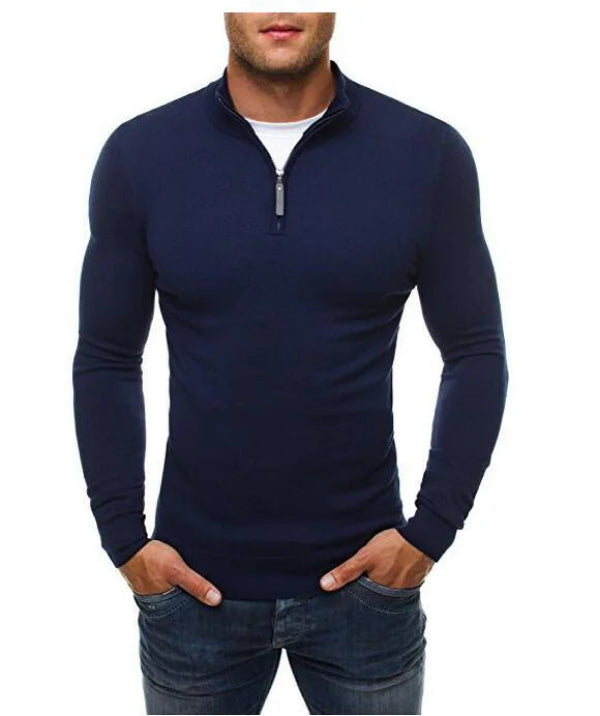 Casualny Slim Fit Sweter z Elastycznego Materiału Męski | Idealny na Jesień/Zimę
