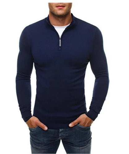 Casualny Slim Fit Sweter z Elastycznego Materiału Męski | Idealny na Jesień/Zimę