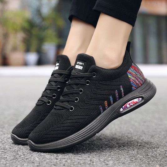 Kobiece Eleganckie Tekstylne Sneakersy z Wyściółką i Amortyzującą Podeszwą