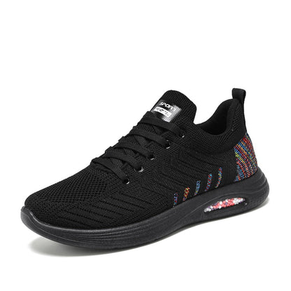 Kobiece Eleganckie Tekstylne Sneakersy z Wyściółką i Amortyzującą Podeszwą