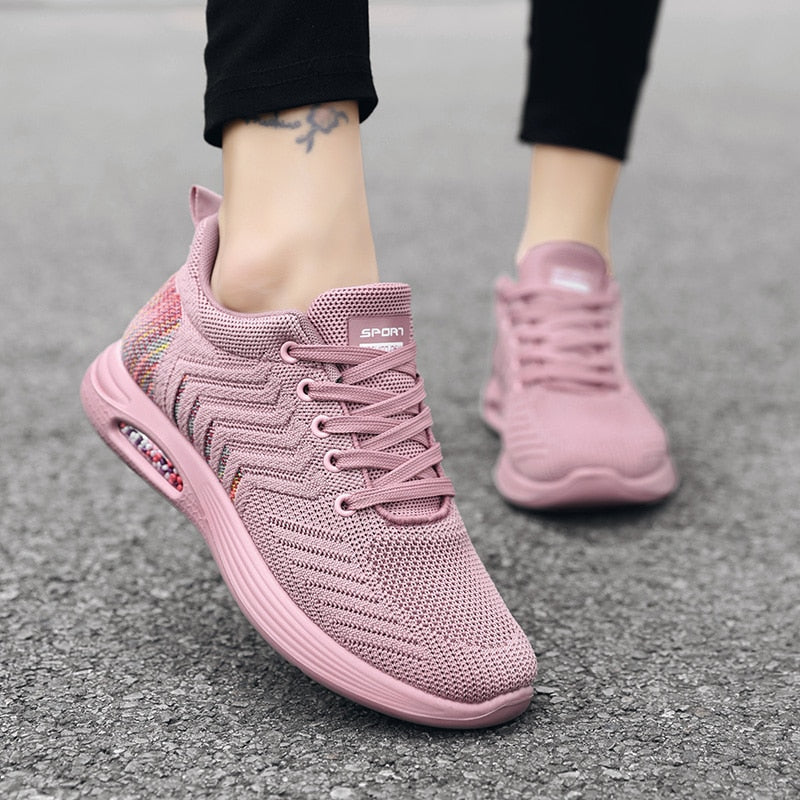 Kobiece Eleganckie Tekstylne Sneakersy z Wyściółką i Amortyzującą Podeszwą
