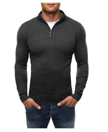 Casualny Slim Fit Sweter z Elastycznego Materiału Męski | Idealny na Jesień/Zimę