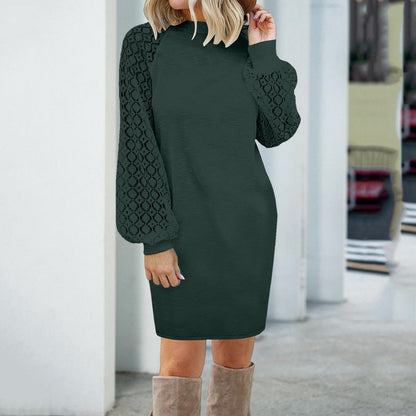 Damski Stylowy Sweter Akrylowy z Pufowymi Rękawami