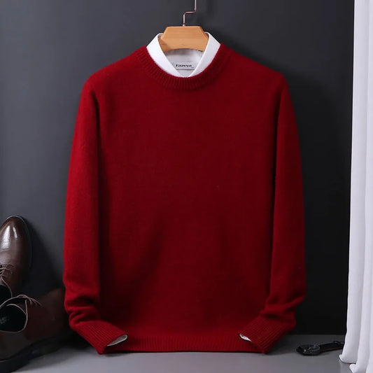 Męski Elegancki Kaszmirowy Sweter z Wysokiej Jakości z Uniwersalnym Krojem