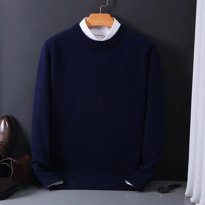 Męski Elegancki Kaszmirowy Sweter z Wysokiej Jakości z Uniwersalnym Krojem
