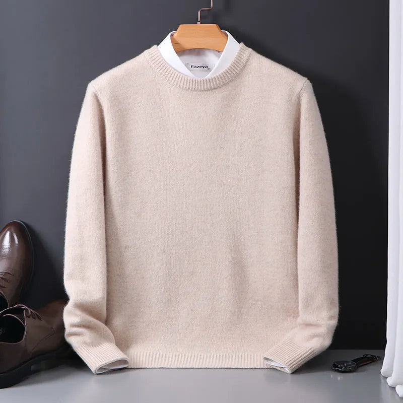 Męski Elegancki Kaszmirowy Sweter z Wysokiej Jakości z Uniwersalnym Krojem