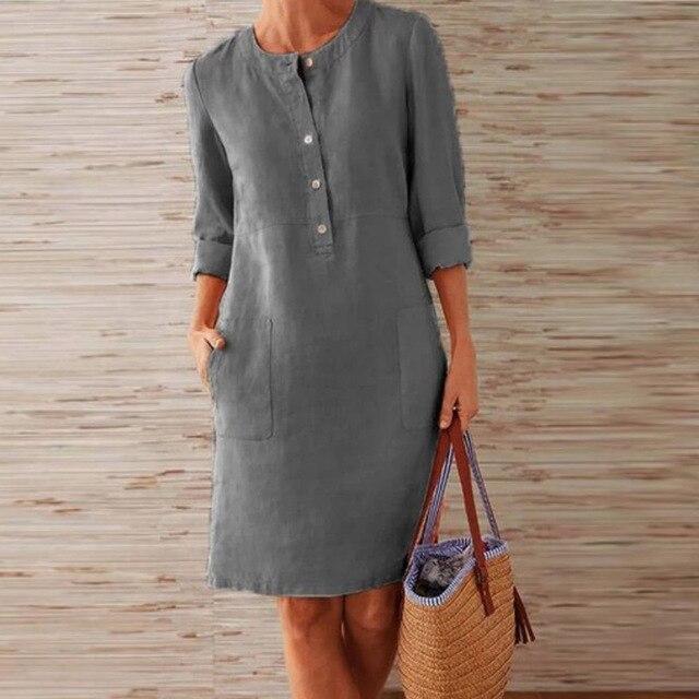 Variant image for Kobieca Wygodna Letnia Sukienka Midi z Flattering Fitem-18