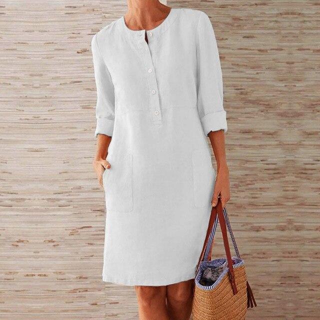 Variant image for Kobieca Wygodna Letnia Sukienka Midi z Flattering Fitem-27