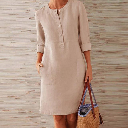Variant image for Kobieca Wygodna Letnia Sukienka Midi z Flattering Fitem-2