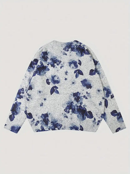 Kobieca Casual Bluza z Długim Rękawem i Okrągłym Dekoltem