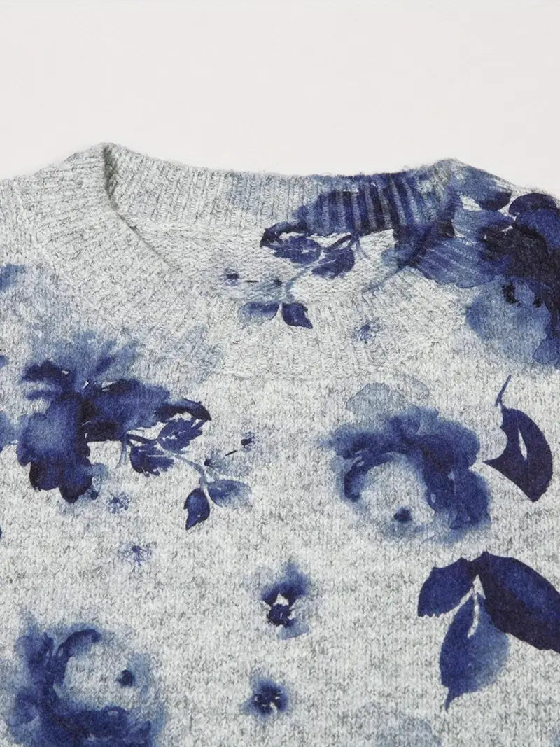 Kobieca Casual Bluza z Długim Rękawem i Okrągłym Dekoltem