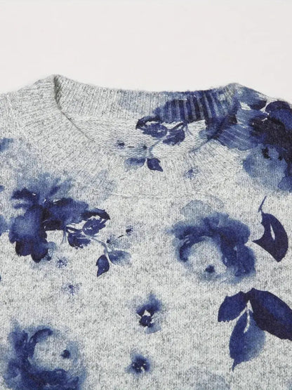 Kobieca Casual Bluza z Długim Rękawem i Okrągłym Dekoltem