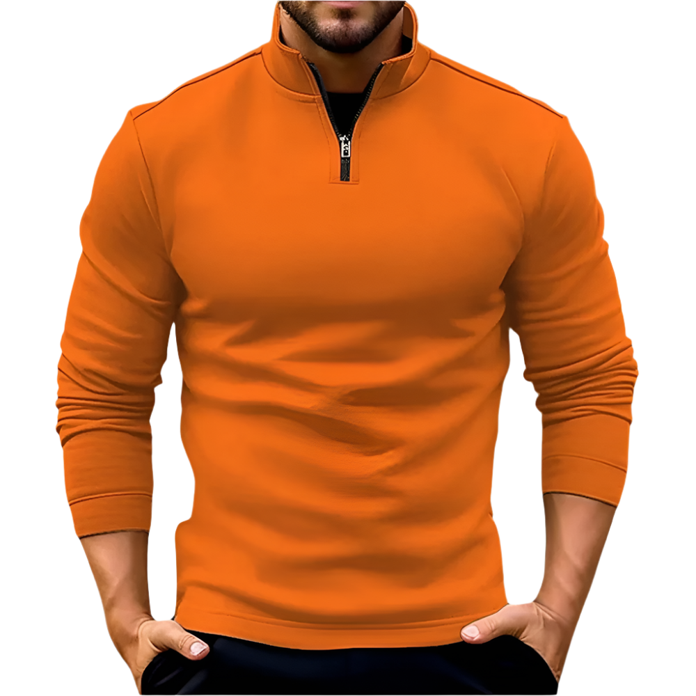 Casualowy Sweter z Kołnierzem Stojącym i Jednolitym Kolorem Męski | Idealny na Jesień/Zimę