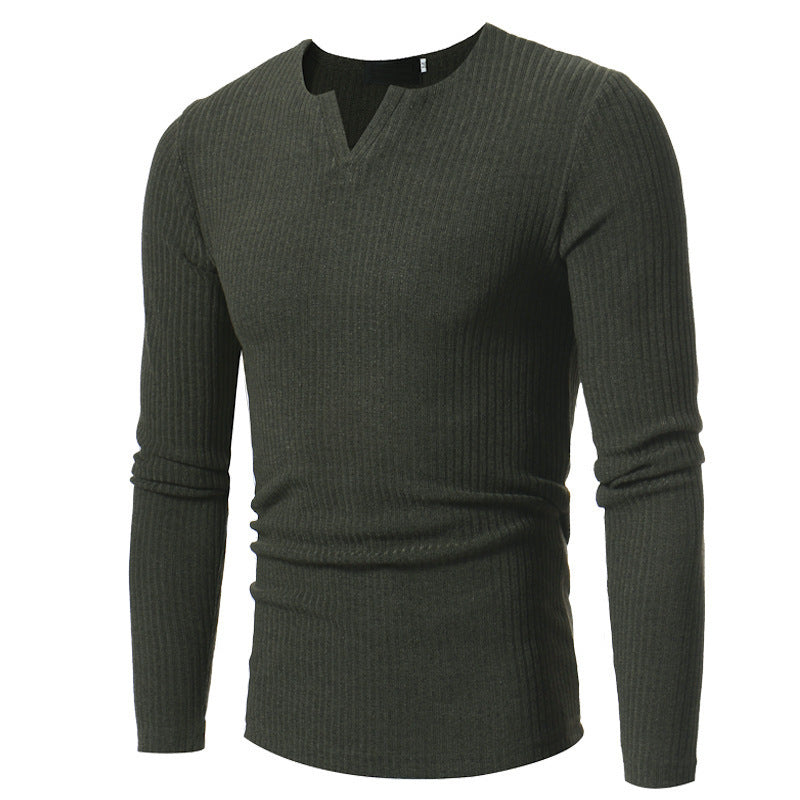 Męski Elegancki Materiałowy Sweter z Długim Rękawem z Wysokiej Jakości Tkaniny