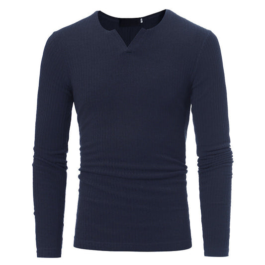 Męski Elegancki Materiałowy Sweter z Długim Rękawem z Wysokiej Jakości Tkaniny