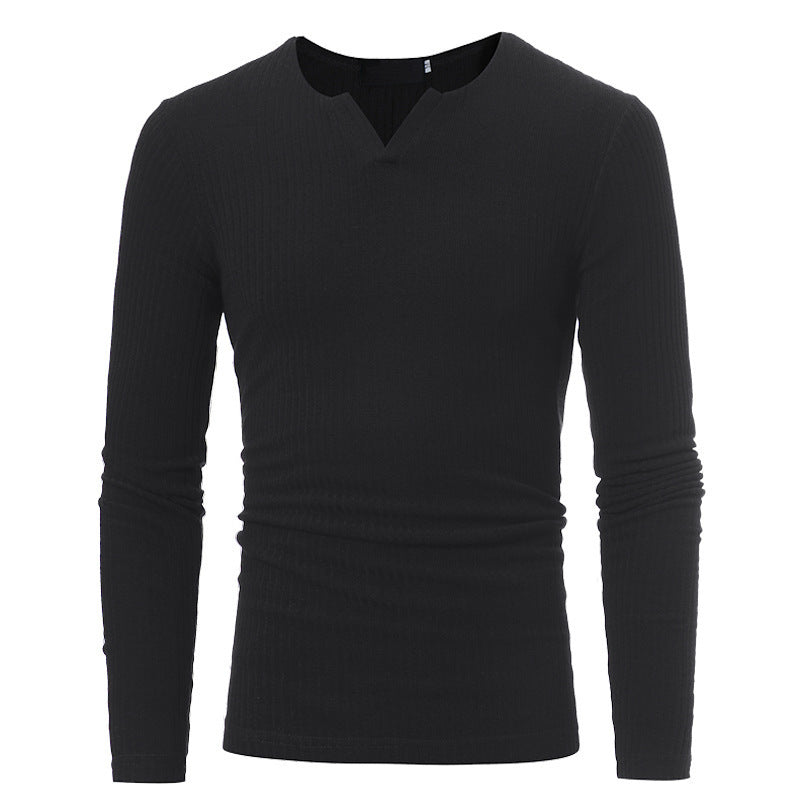 Męski Elegancki Materiałowy Sweter z Długim Rękawem z Wysokiej Jakości Tkaniny