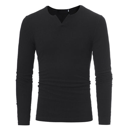 Męski Elegancki Materiałowy Sweter z Długim Rękawem z Wysokiej Jakości Tkaniny