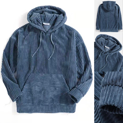Męska Luźna Bluza z Kapturem i Kieszenią Kangurką