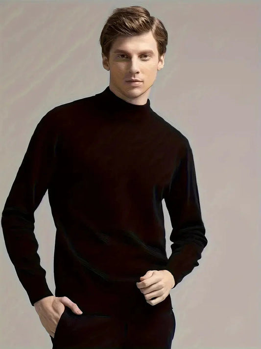 Męski sweter z dzianiny z okrągłym dekoltem