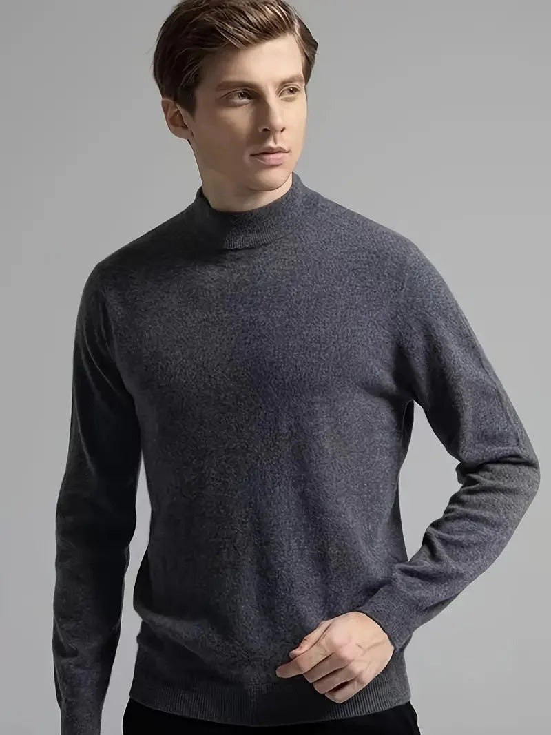 Męski sweter z dzianiny z okrągłym dekoltem