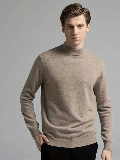 Męski sweter z dzianiny z okrągłym dekoltem