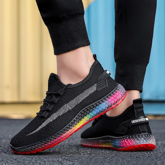 Męskie Sneakersy z Siateczkową Cholewką