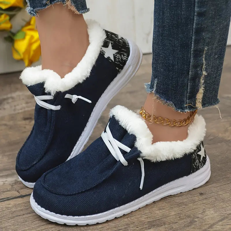 Variant image for Kobiece Eleganckie Fleece Sneakersy z Miękką Wkładką-33