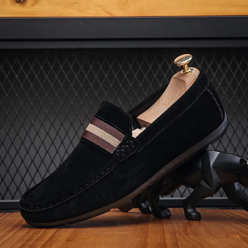 Męskie Stylowe Skórzane Loafersy z Ergonomicznym Wkładem