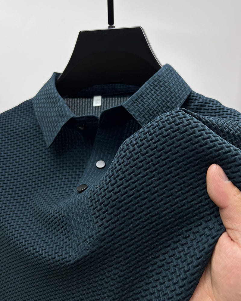 Regularny T-Shirt Geometryczny Z Kołnierzykiem  Męski | Idealne na lato