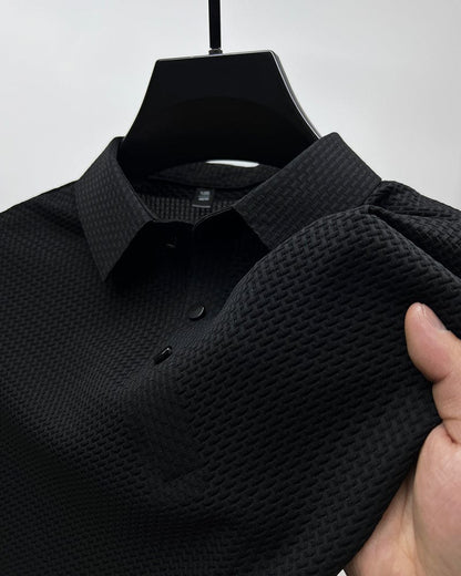Regularny T-Shirt Geometryczny Z Kołnierzykiem  Męski | Idealne na lato