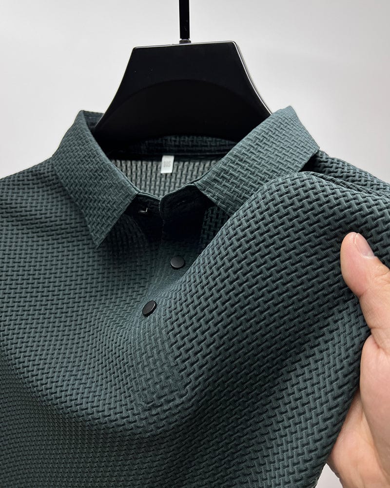 Regularny T-Shirt Geometryczny Z Kołnierzykiem  Męski | Idealne na lato