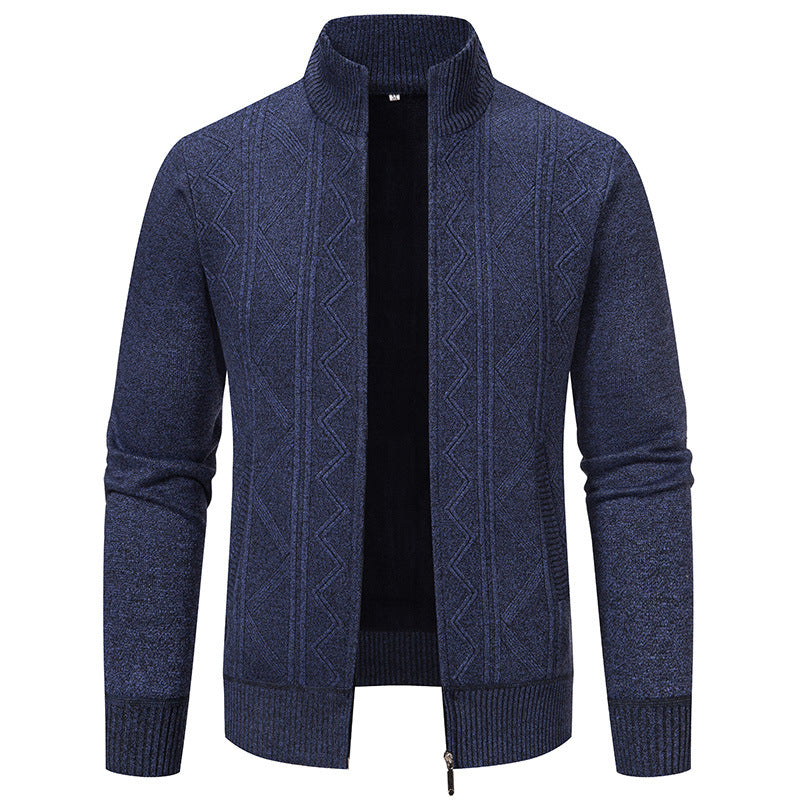 Elegancki Sweter z Zamkiem i Wzorem Męski | Idealny na Jesień/Zimę