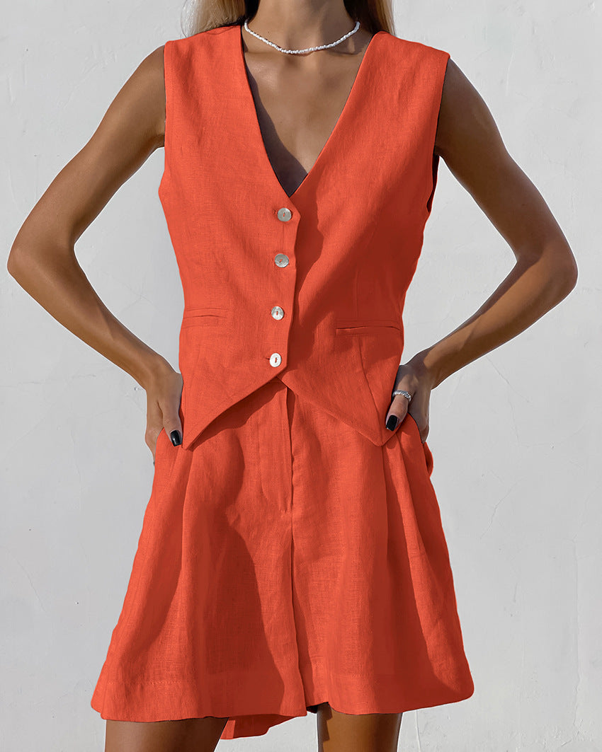 Variant image for Kobiety Elegancki Katoń-Linen Gilet z Refined Fit-13