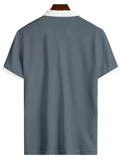 Męski Stylowy Poloshirt z Półzamkiem i Klasycznym Kołnierzykiem