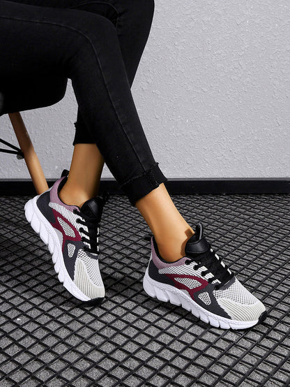 Kobiece Modne Oddychające Sneakersy z Sportową Podeszwą
