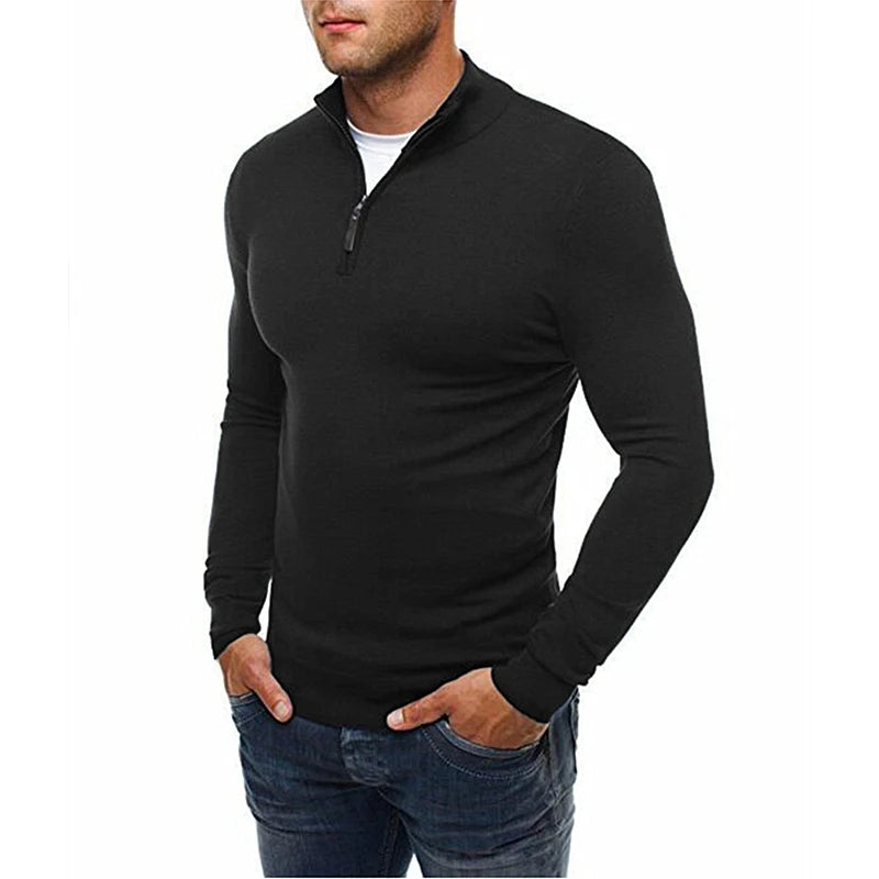 Casualny Slim Fit Sweter z Elastycznego Materiału Męski | Idealny na Jesień/Zimę