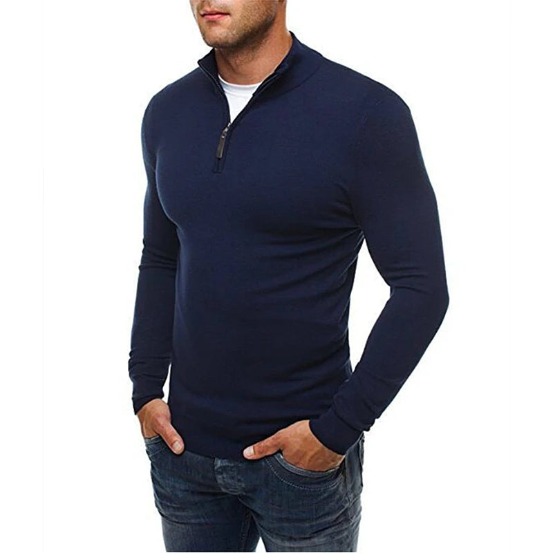 Casualny Slim Fit Sweter z Elastycznego Materiału Męski | Idealny na Jesień/Zimę