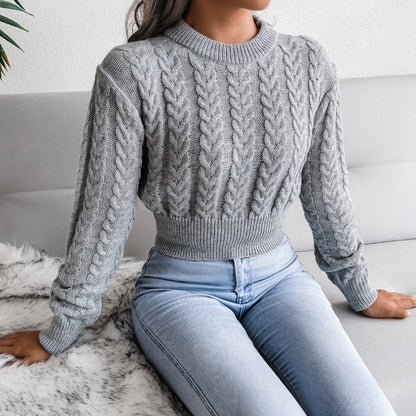 Damski Stylowy Akrylowy Sweter z Wzorem Jaguara z Dopasowanym Krojem