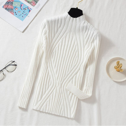 Sweter Damski Elegancki z Miękkiego Materiału z Długimi Rękawami