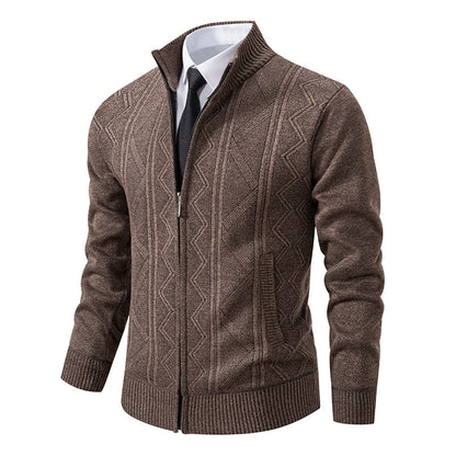 Elegancki Sweter z Zamkiem i Wzorem Męski | Idealny na Jesień/Zimę