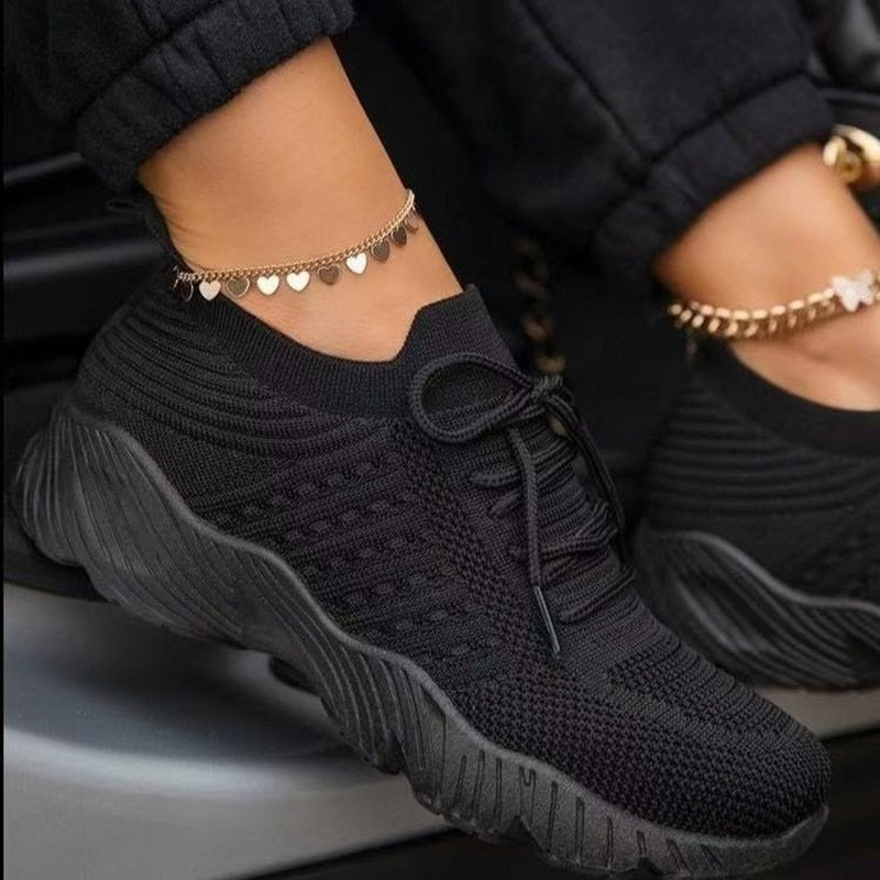 Variant image for Damskie Oddychające Sneakersy z Wiązaniem z Lekkiego Materiału z Amortyzacją-6