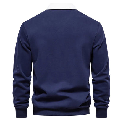 Casualny Sweter Polo z Zapięciem na Guziki Męski | Idealny na Jesień/Zimę